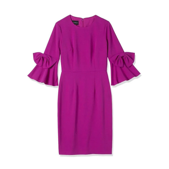 NWT Anthropologie Donna Morgan Women's 8 Pink Bell Sleeve‎ Sheath Dress - Picture 3 of 7